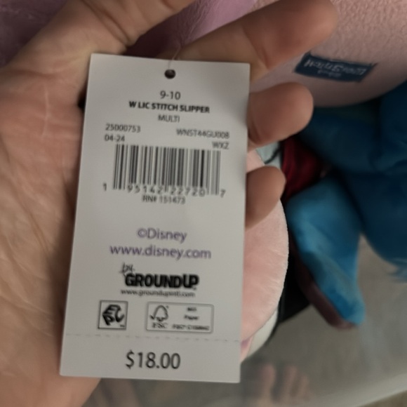 Stitch cozy Plush Slippers in Blue and Pink - Picture 9 of 9